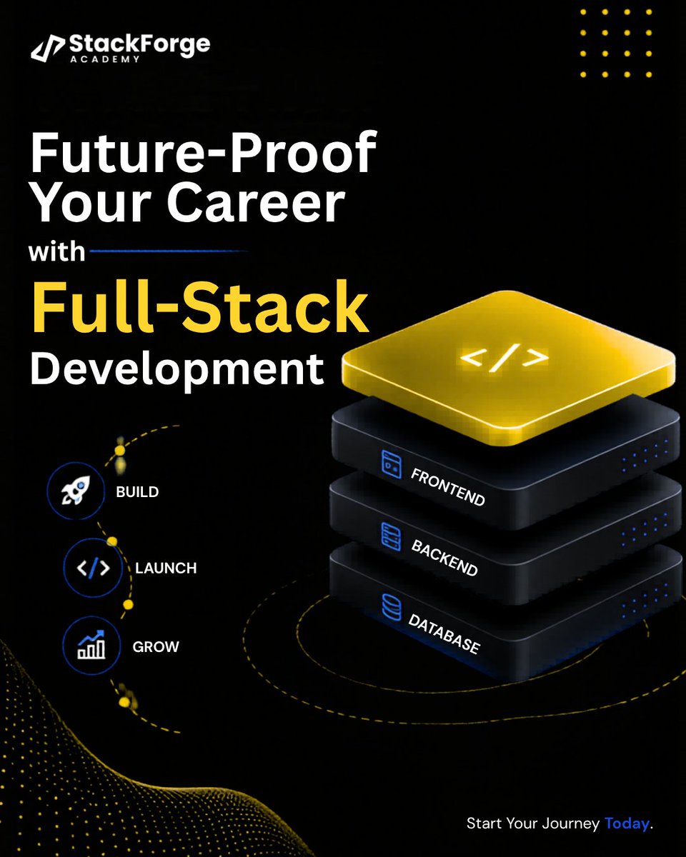 stack_forge's tweet photo. Future-proof your career by learning the skills that power real products — frontend, backend, databases, and deployment.

Start your full-stack journey today.

#fullstackdevelopment #webdevelopment #codingjourney #learncoding #stackforgeacademy https://t.co/7ETOUwlaTN