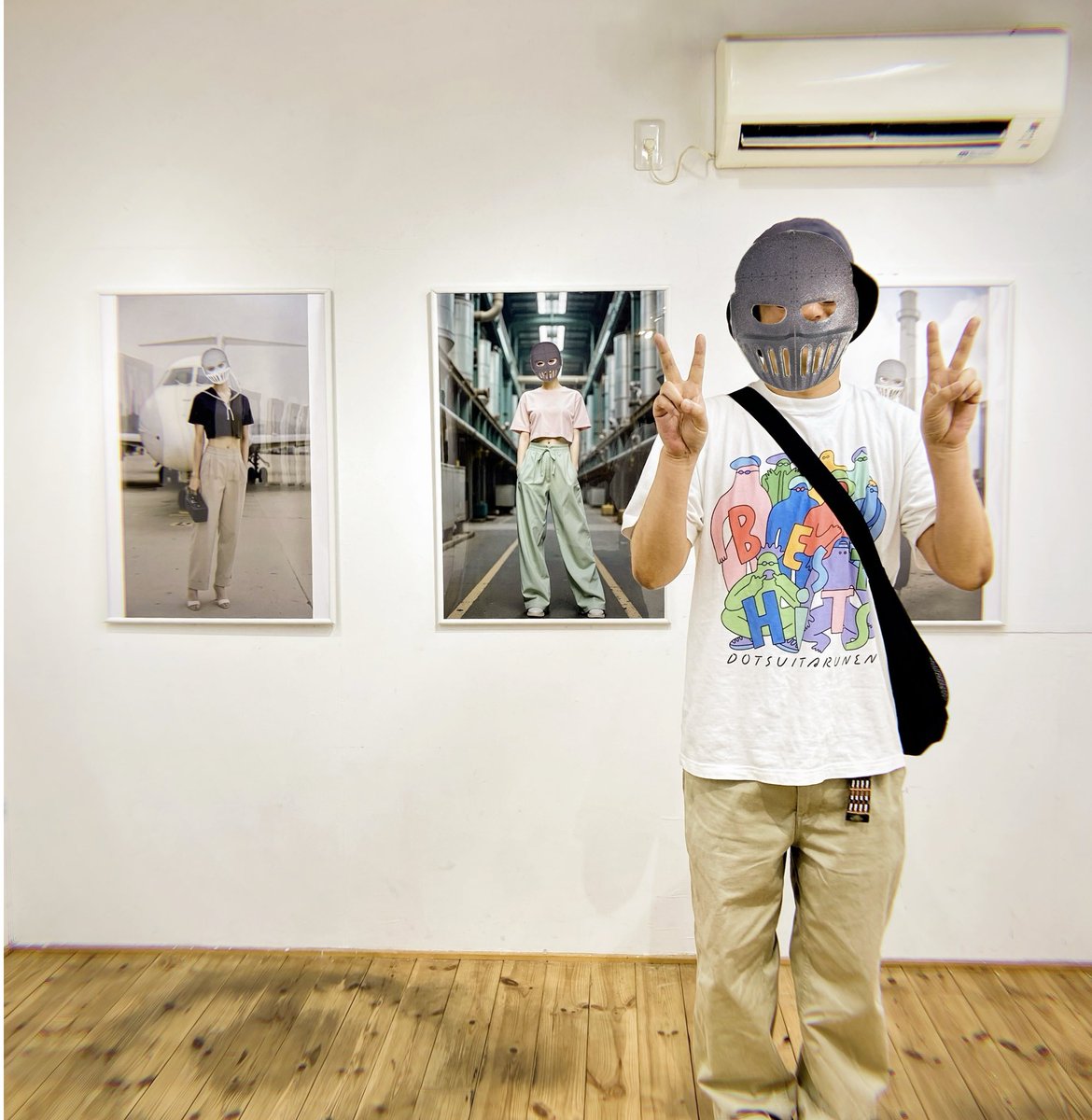 on1anno's tweet photo. の前に　松屋町のギャラリーPOLでスチャダラパー ANIの個展へ　最高過ぎて鉄仮面ステッカー購入
そしてライブ前に生姜焼き専門店『上出来』でキメた https://t.co/GMb7pQ2aet