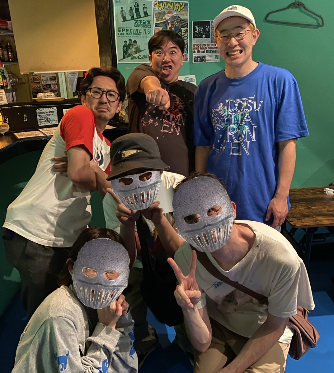 on1anno's tweet photo. の前に　松屋町のギャラリーPOLでスチャダラパー ANIの個展へ　最高過ぎて鉄仮面ステッカー購入
そしてライブ前に生姜焼き専門店『上出来』でキメた https://t.co/GMb7pQ2aet