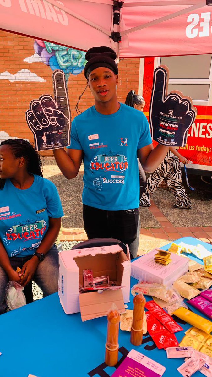 HigherHealthSA's tweet photo. Higher Health Campus Care Worker Velisiwe Ngema, together with Peer Educators at Mangosuthu University of Technology (MUT), recently hosted a sexual health awareness  focused on educating students about sexually transmitted infections (STIs) and the importance of contraception. https://t.co/4FCd6FtQtp