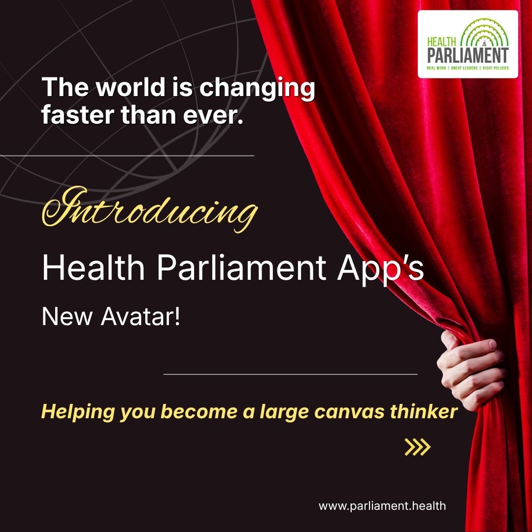HealthParliamnt's tweet photo. The world is changing faster than ever. So should healthcare leadership.
Introducing the new avatar of the Health Parliament App helping you become a large canvas thinker with global healthcare insights, leadership conversations, and future-ready knowledge.

A year of access. https://t.co/8m6TswhrC4