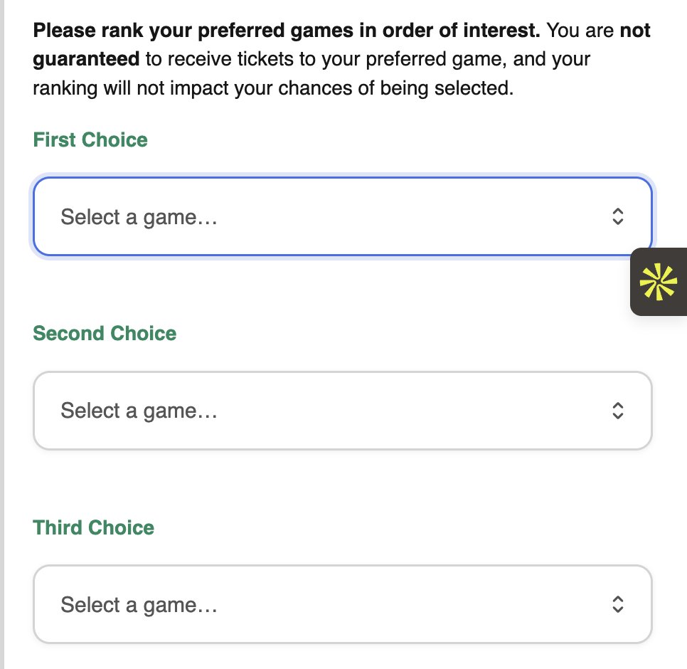 skillz_208's tweet photo. Hey @NYCMayor @ZohranKMamdani , I tried to enter the FIFA ticket lottery but the site is full of bugs. The preferred game field has no dropdown options, and typing the game name manually didn't work either. Because of this, I missed today's lottery window. 😔 https://t.co/WhHsTAO50z