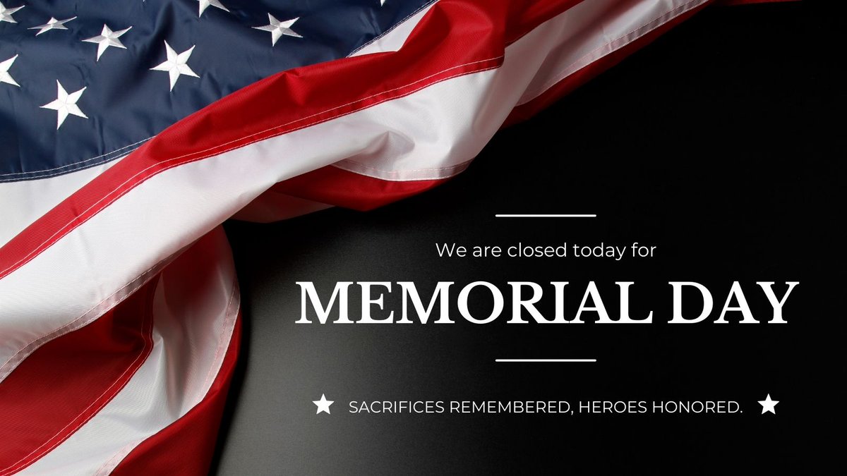 WAStateDOR's tweet photo. Our offices are closed today in observance of Memorial Day. Thank you to all who have served. https://t.co/h7QOQKC29T