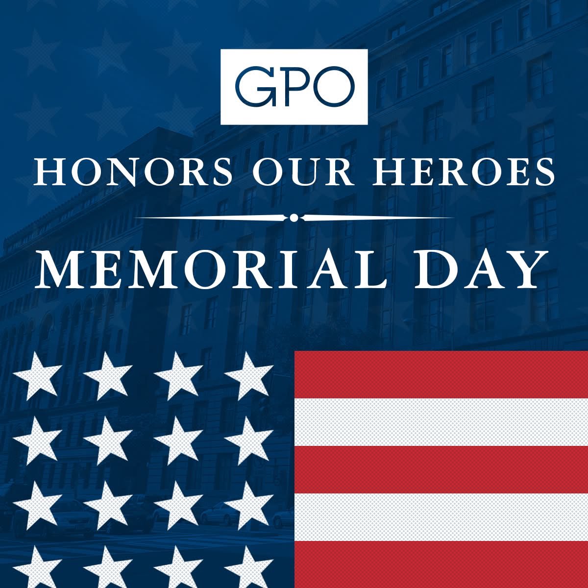 USGPO's tweet photo. Happy Memorial Day! Today GPO honors and recognizes all the women and men who have died while in military service. 

View legislation related to the day on GPO’s GovInfo. https://t.co/gR7hARdhIi https://t.co/j7x796sAAp