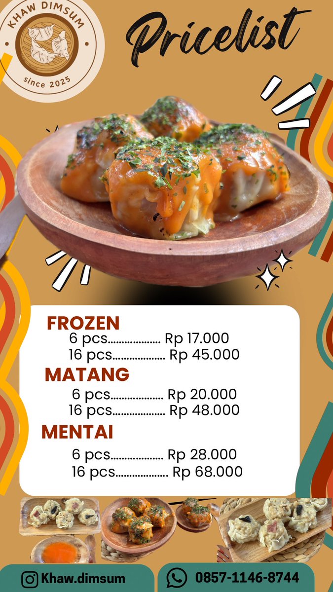 Naufalanzu's tweet photo. @hrdbacot #Lapakcot yang mau order dimsum mentai rasanya juicy luicy rizky febian mahalini bisa pesen onlen. Jakpus/Bekasi barat yaa, boleh kepoin ig @/khaw.dimsum https://t.co/kCDz9Qxx4G