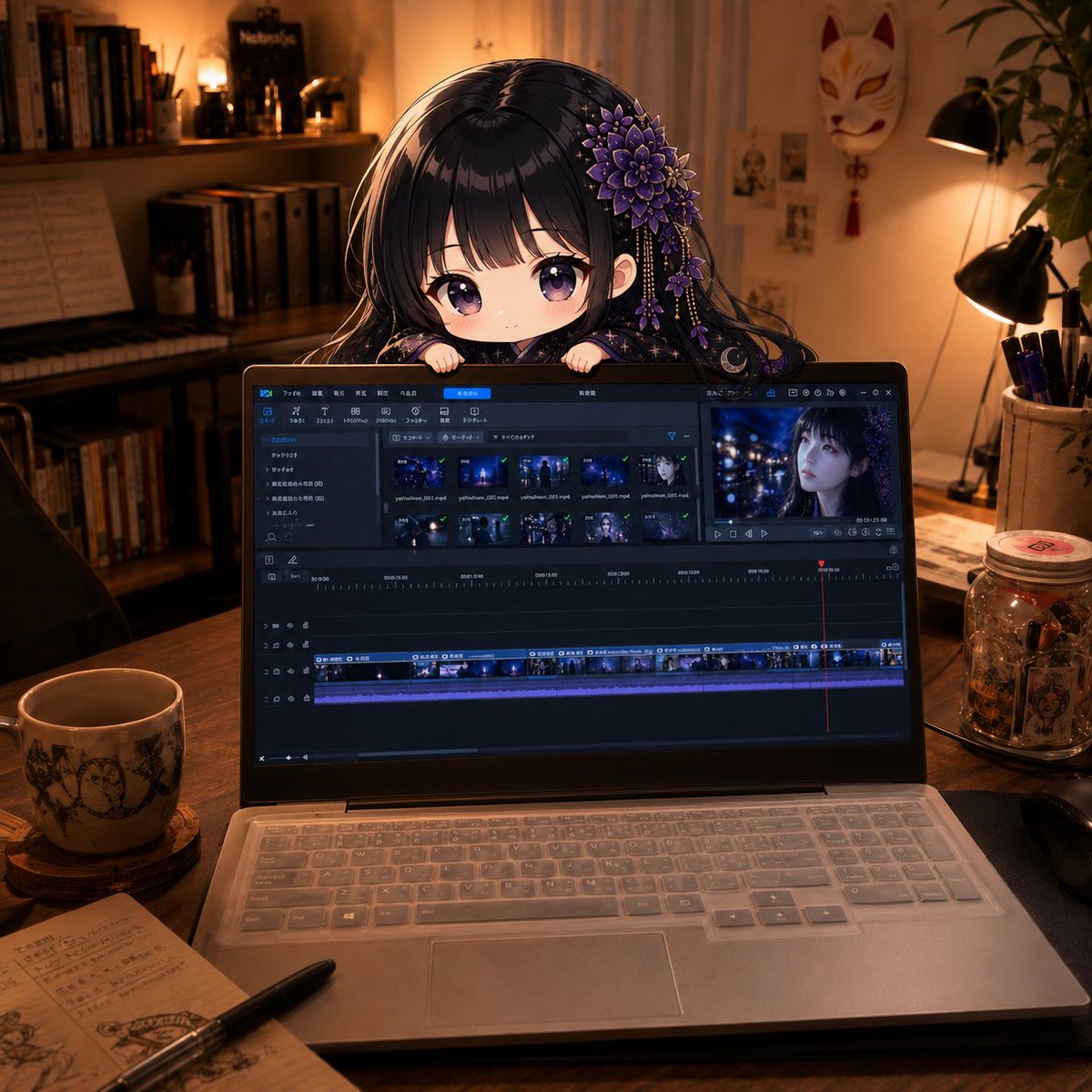 MerayoCH's tweet photo. MV『夜渡姫』を制作中です。

夜の向こう側から、
そっとこちらを覗きに来たような、小さな夜渡姫。

涙のまま夜を渡り、
やがて朝へ辿り着くための物語を、
少しずつ映像にしています。

#夜渡姫
#MerayoCH
#MV制作中 https://t.co/NMF0xsjlHf