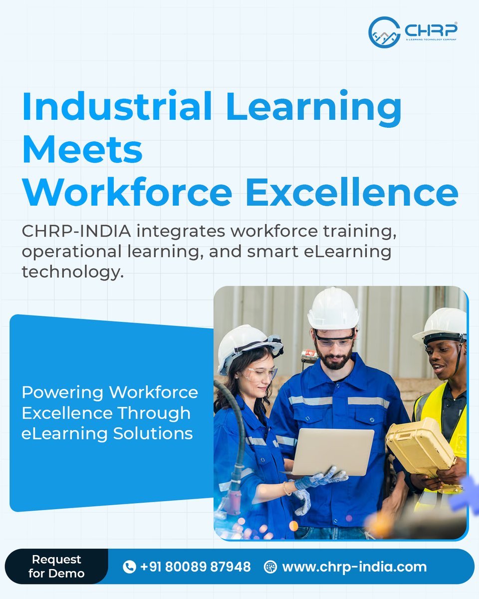 chrp_india's tweet photo. At @chrp_india , we combine workforce training, operational learning, and smart eLearning solutions to help organizations build skilled & future-ready teams.
🌐 https://t.co/A5mFwdEJy0 | 📩 reach@chrp-india.com | 📱 +91 80089 87948
#CHRPINDIA #eLearning #WorkforceTraining https://t.co/FmPNXsXczL