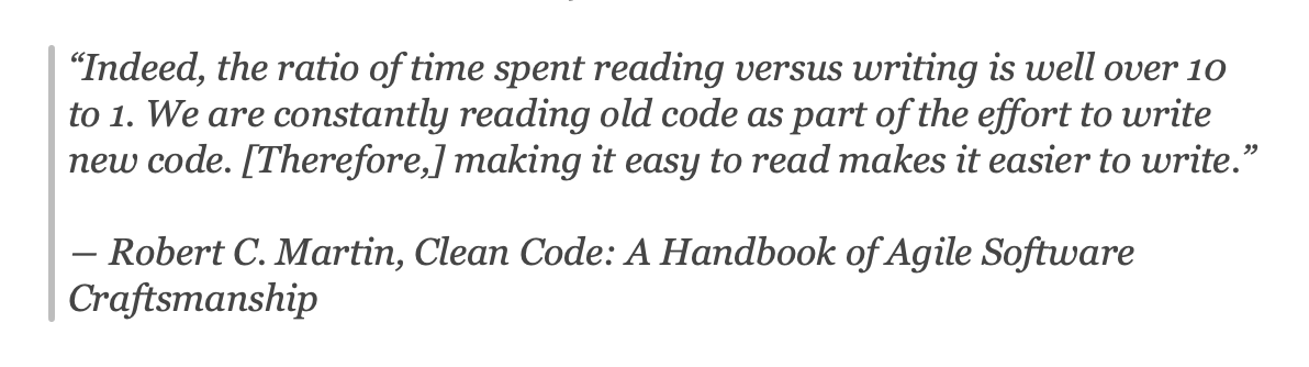 MatManferdini's tweet photo. Many developers focus on code that is easy and quick to write.

However, you should instead focus on code that is easy to read, because code is written once but read many times.

Learn how to improve your code’s readability with the SwiftUI Architecture Audit: https://t.co/4mPoxvoOIu
