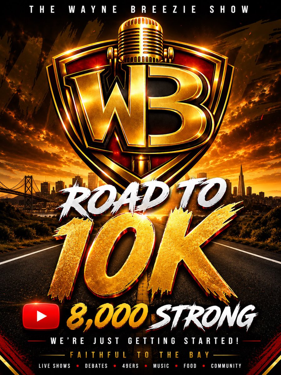 thewaynebreezie's tweet photo. 8,000 subscribers on The Wayne Breezie Show ❤️💛

Every stream.
Every debate.
Every live reaction.
Every member.
Every one of y’all mattered.

ROAD TO 10K STARTS NOW 🔥 #FTTB https://t.co/w4wG8YAiFB