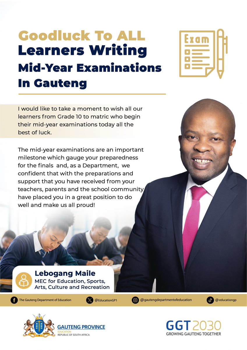 Gauteng Department of Education tweet media