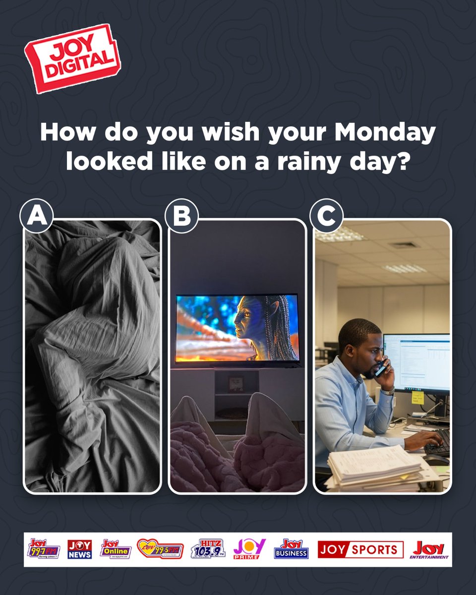 joydigital_'s tweet photo. What’s your rainy Monday survival plan: sleep, movies or pure vibes? ☔️😭

#JoyDigital https://t.co/3epaYCmD73