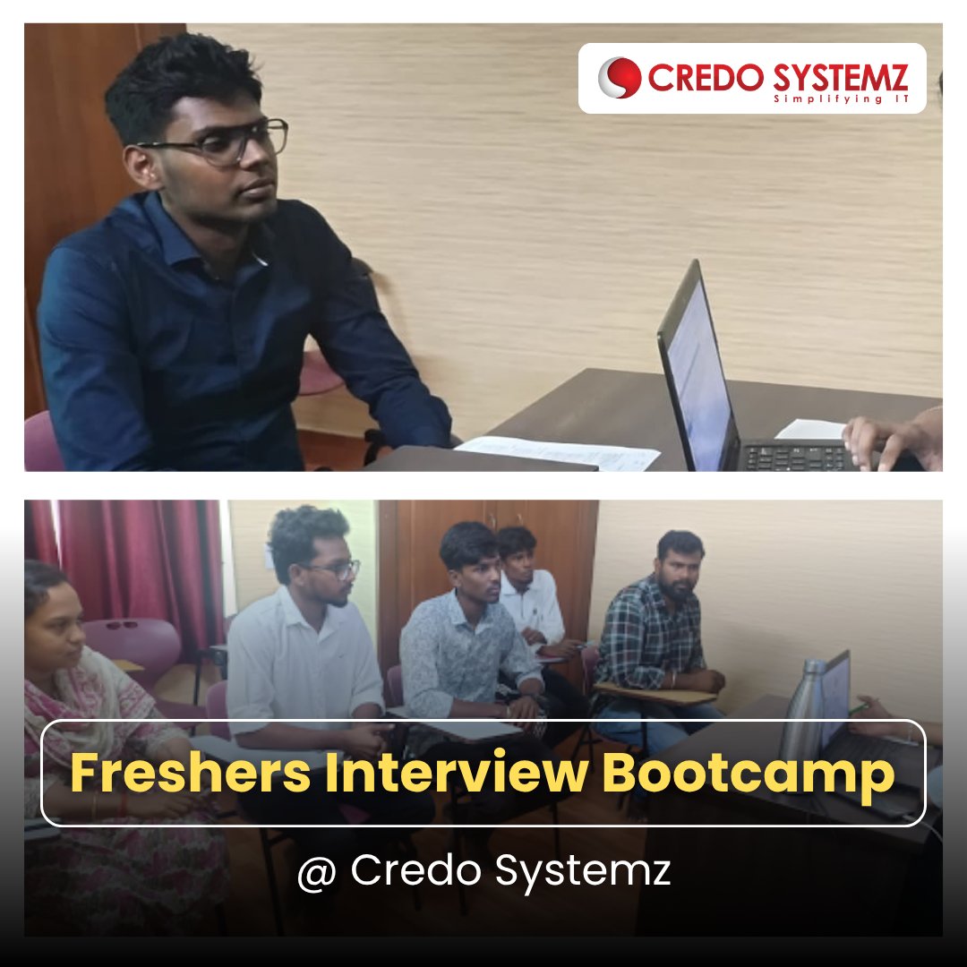 credosystemz's tweet photo. ✨ Fresher Interview Bootcamp for Career Success ✨

Our Fresher Interview Bootcamp at Credo Systemz, Velachery helps candidates build confidence, improve communication &amp; face interviews professionally.

🔗 https://t.co/ZmZur6sMKK

#FresherBootcamp #InterviewPreparation https://t.co/UstqsJoPNT