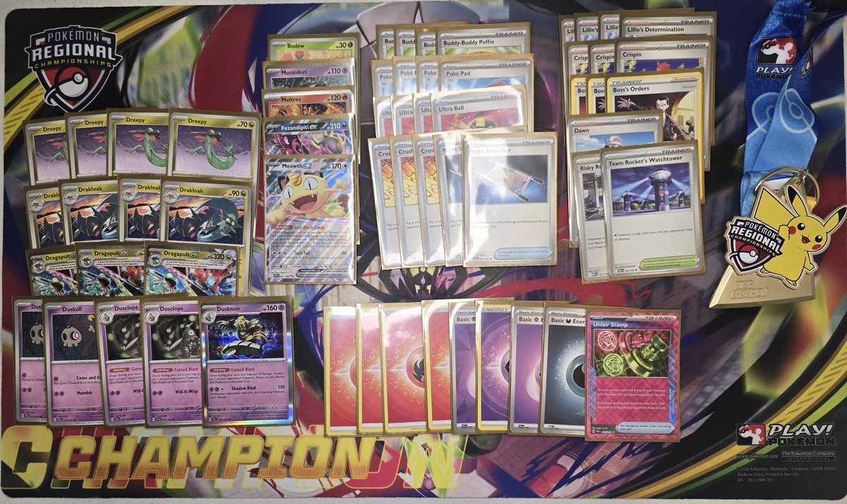 NinjadrakeNZ's tweet photo. 🏆 Won the Melbourne Regional Championship!

That makes 3 out of 4 Oceania events this season.

Huge shoutout to everyone for the support. And congrats to @NinjadamonNZ  for his 6th win streak. 

#PokemonTCG #PlayPokemon https://t.co/W4EC4bjGTr