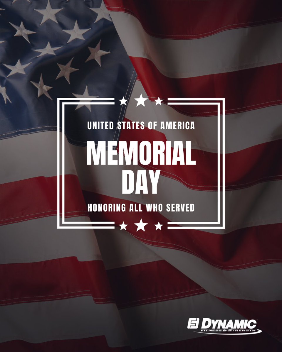 DynamicFandS's tweet photo. Honoring the courage, sacrifice, and service of those who gave their lives for our country.

Wishing everyone a safe and meaningful Memorial Day from Dynamic Fitness &amp; Strength.

#BuildABetterAthlete #MoreStrengthPerSqFT https://t.co/VBV6GCfJvB