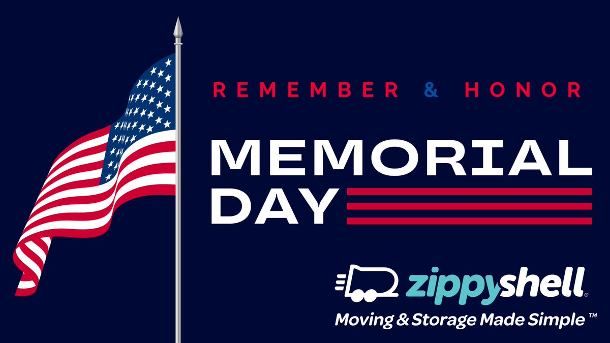ZippyShell's tweet photo. This Memorial Day, we here at Zippy Shell remember and honor those who gave the ultimate sacrifice to ensure the freedoms and comforts we all enjoy today. https://t.co/50H6xLSah9