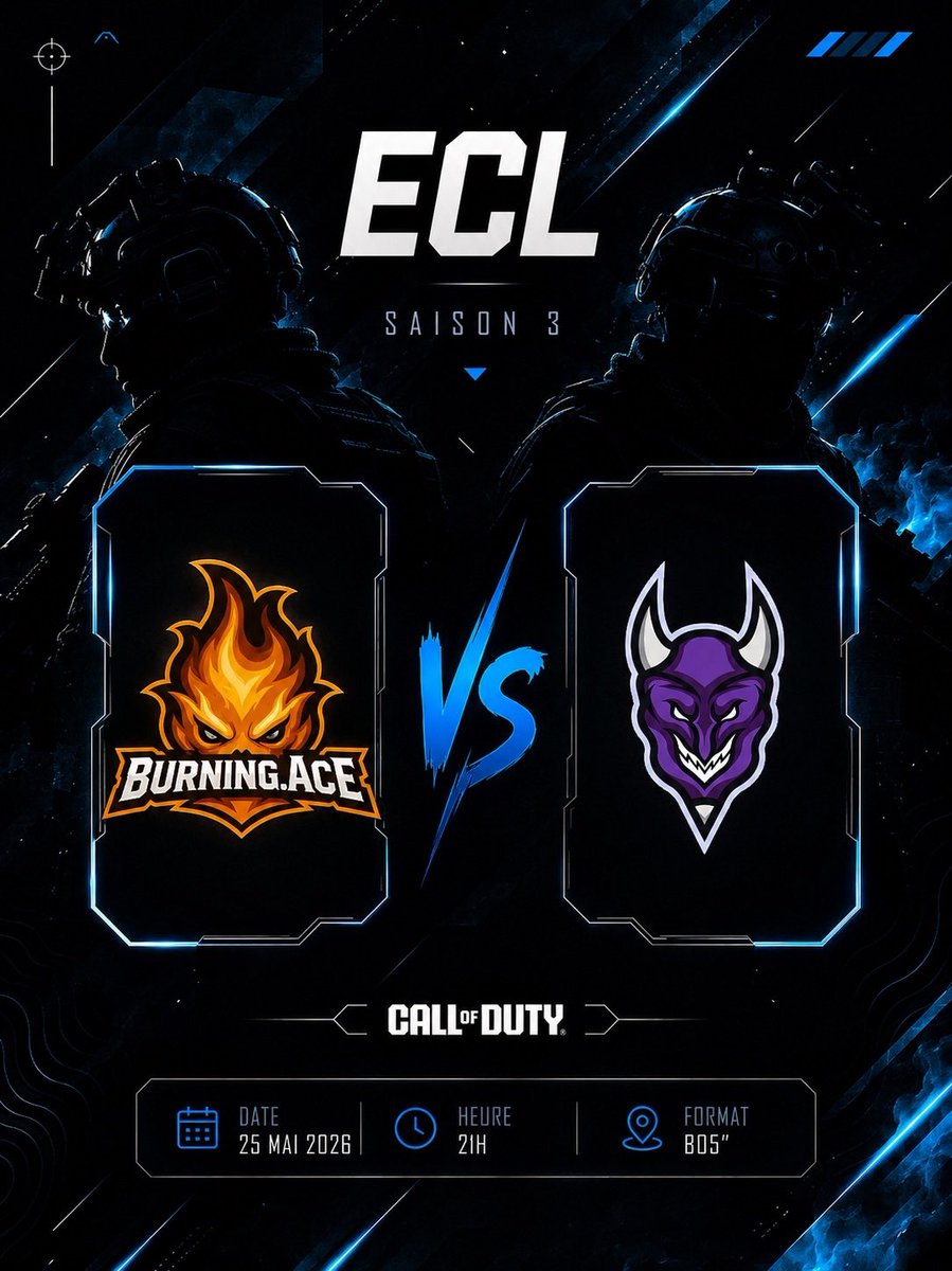 BuRninG_eSport's tweet photo. Bonjour à tous, 

Ce soir 21h le roster BuRninG.Ace joue en Division 9 de la @EuCompLeague contre la @DemonicaEsports 

Bonne chance à notre équipe https://t.co/DfoIYJFupT