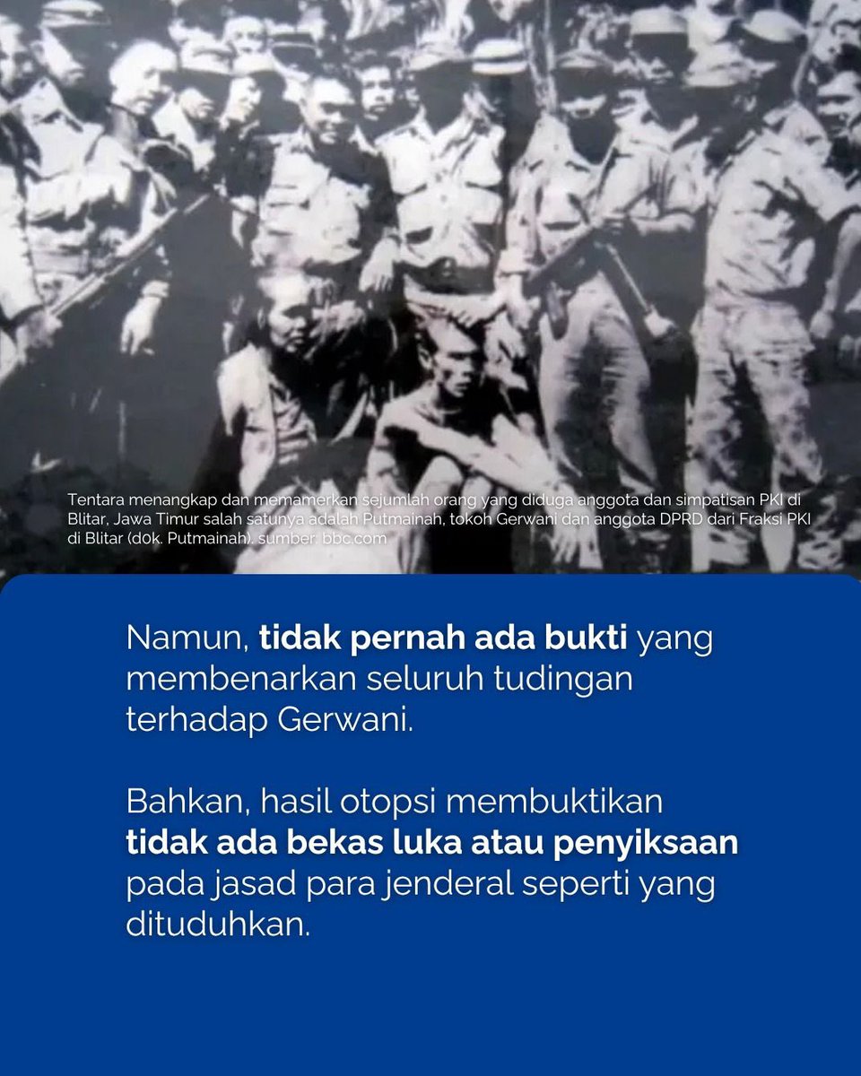 KomunitasBambu's tweet photo. Setelah gegernya peristiwa G30S, militer mengambinghitamkan Gerakan Wanita Indonesia (Gerwani) sebagai kelompok keji yang menyiksa para jenderal. Gerwani dicap sebagai aib bagi wanita muslim kala itu.
#gerwani #kuntilanakwangi #bukukobam #komunitasbambu https://t.co/x8aqBiZdCH