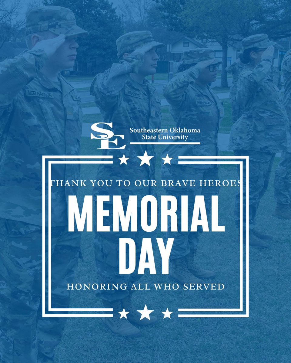 ExploreSE's tweet photo. This Memorial Day, Southeastern honors and remembers the brave heroes who served our country with courage and dedication. 🇺🇸
Please note: Campus is closed today, Monday, May 25, in observance of Memorial Day. https://t.co/pdal6XBKTj