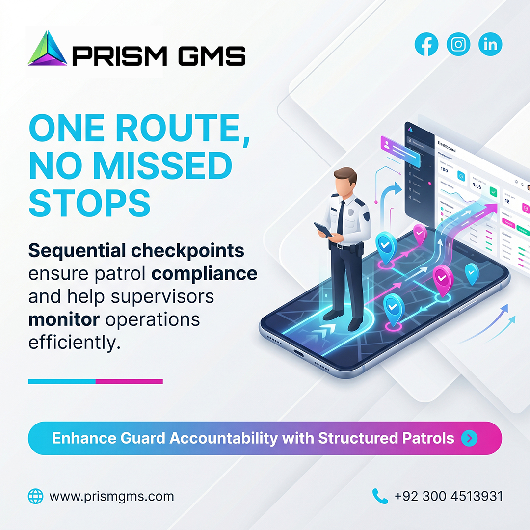 prismgms's tweet photo. One route, no missed stops. Prism GMS ensures patrol compliance with sequential checkpoints, giving supervisors real‑time visibility and guards greater accountability.

📞 +92 300 4513931
📧 support@prismgms.com
🌍 https://t.co/xkvAkSEmJl https://t.co/ZP5YXtuB3f