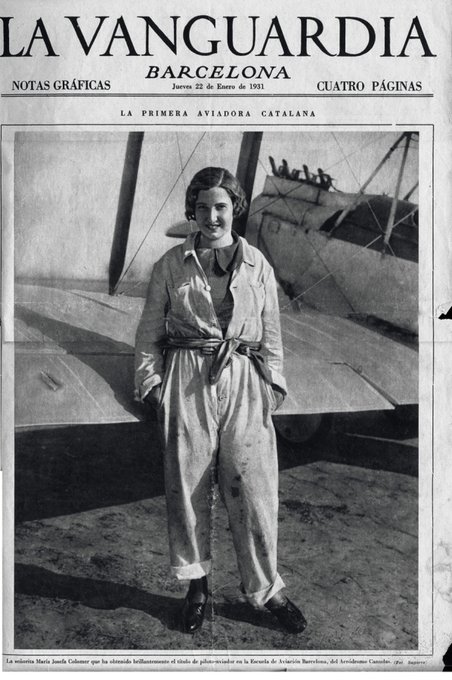 HistoryMattersX's tweet photo. 🇪🇸 Maria Josep #Colomer i Luque was born on Tuesday, 31 March 1913, in #Barcelona, Spain.
She was the first #female flight instructor in Spain and the first #Catalan (the third #Spanish #woman) to obtain a #pilot’s license.
#Aviation #MariPepaColomer
🧵 2⃣ https://t.co/WZjd8zJ4Y8