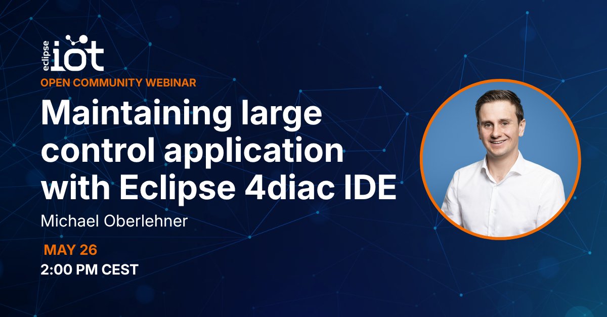 EclipseIoT's tweet photo. Tomorrow ⏰
Join Michael Oberlehner to discover how Eclipse 4diac IDE helps engineers manage reusable types, versioned libraries, and large-scale automation projects more effectively.
Register now: https://t.co/CLyq2RY6mt
#opensource #industrialautomation #Eclipse4diac https://t.co/DREqyBCCFC
