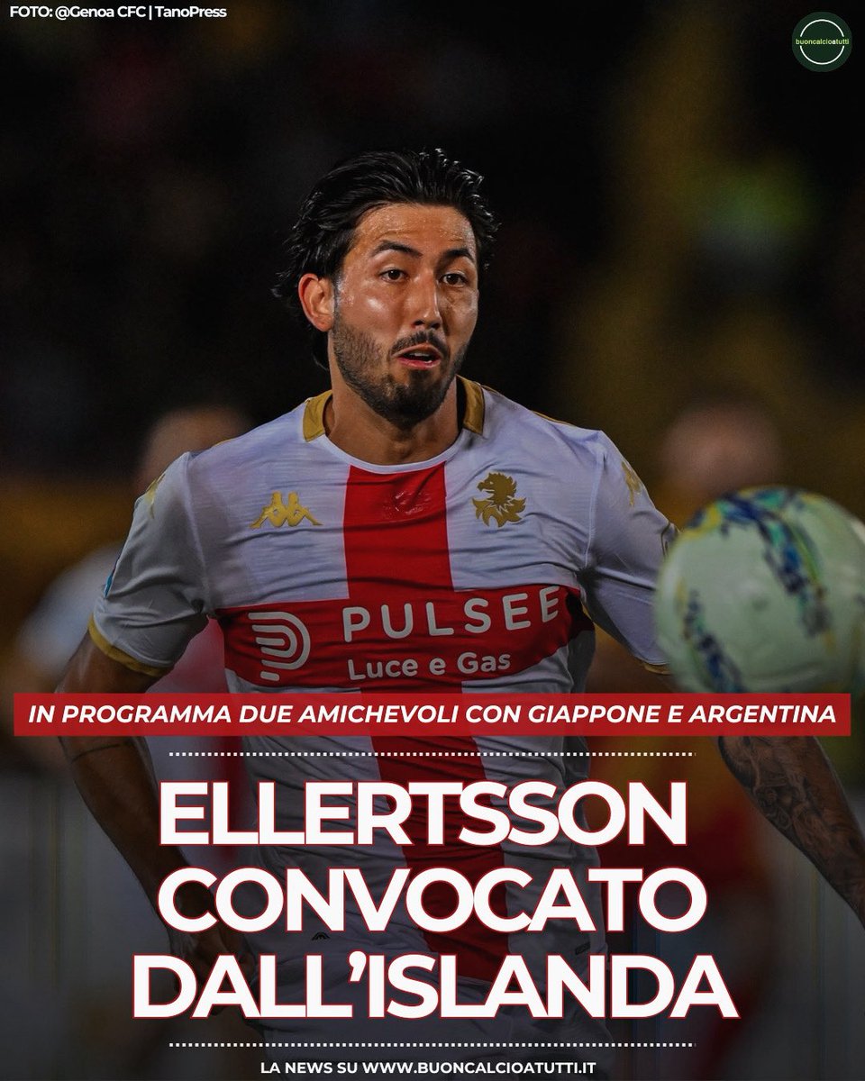 buoncalcio's tweet photo. 🇮🇸🔴🔵 𝐍𝐀𝐙𝐈𝐎𝐍𝐀𝐋𝐈 𝐆𝐄𝐍𝐎𝐀 | Ellertsson convocato dall’Islanda. La sua stagione finirà il 10 giugno
🔗 Maggiori dettagli su https://t.co/Kz2HmKCjnn
➡️ #Genoa #nazionali #Ellertsson #Islanda #🇮🇸 https://t.co/tbJlFss8bh