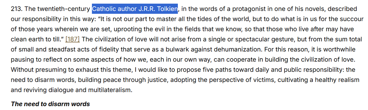 vulgataeditio's tweet photo. Tolkien en la Encíclica papal https://t.co/NbYiYOM6Kd