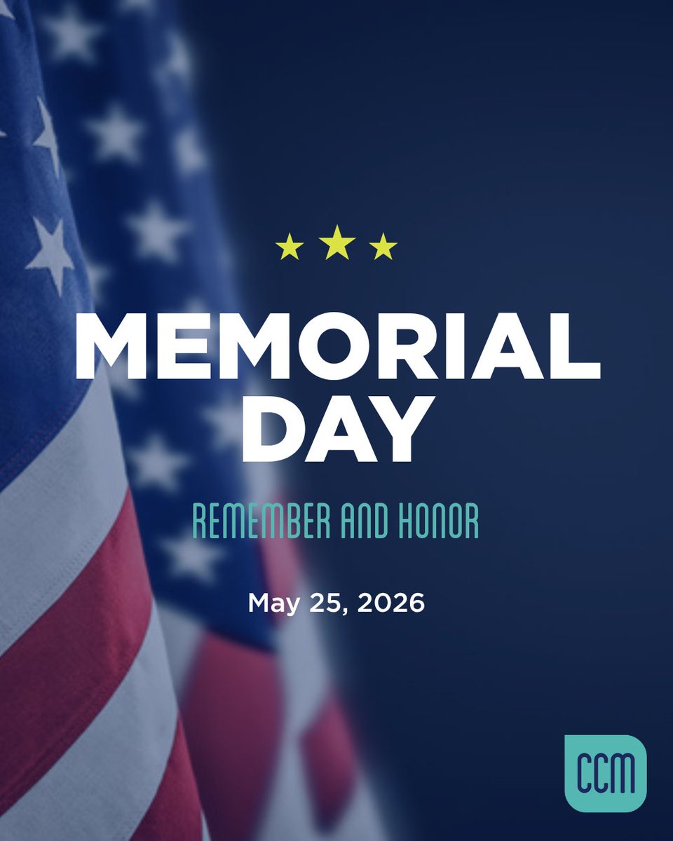 CCM_edu's tweet photo. This Memorial Day, we join in honoring the service members who gave their lives for our country. We remember their courage and sacrifice. 🎖️ 

#MemorialDay #CCMCommunity https://t.co/kDUduLMkjK