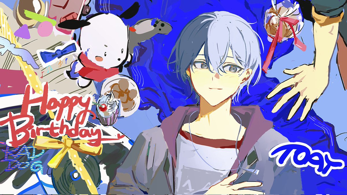 smoke_EvE's tweet photo. 生日快乐🧡💙🎉 https://t.co/SnRxrVfpbc