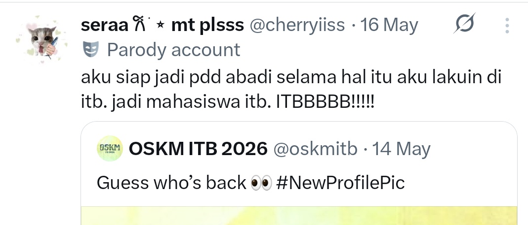 cherryiiss's tweet photo. karena ini gua ga lolos keknya, allah tau gua ga sanggup jadi pdd abadi. TERIMA KASIH YA ALLAHHHHH https://t.co/VctbHzIrfR