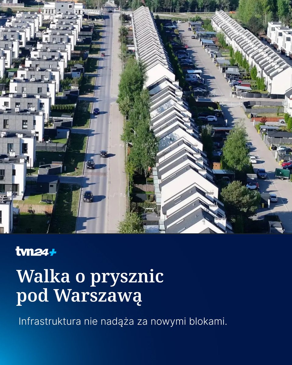 tvnwarszawa's tweet photo. Miejscowość z "sypialni" poza miastem zamieniła się w miniaturę aglomeracji, w której krajobrazie dominują coraz to nowsze domki szeregowe i bloki. Sieć wodociągowa jednak nie nadąża.

O szczegółach @KatKedra: https://t.co/ha74Weey02 https://t.co/OTarComJ1O