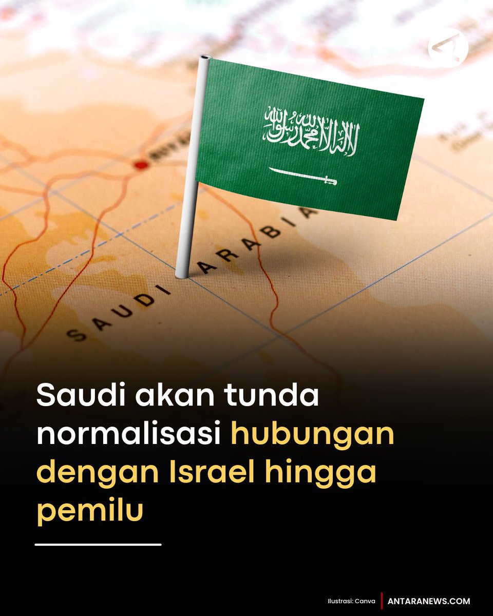 antaranews's tweet photo. Arab Saudi tidak berniat menormalisasi hubungan dengan Israel sampai pemilihan parlemen diadakan di Israel pada September, menurut laporan portal berita Axios, mengutip pejabat Israel dan AS.

🔽🔽🔽
Baca selengkapnya: https://t.co/CKxJvGxQce

Grafis: Ulfa Jainita https://t.co/I9I7pJW6ku