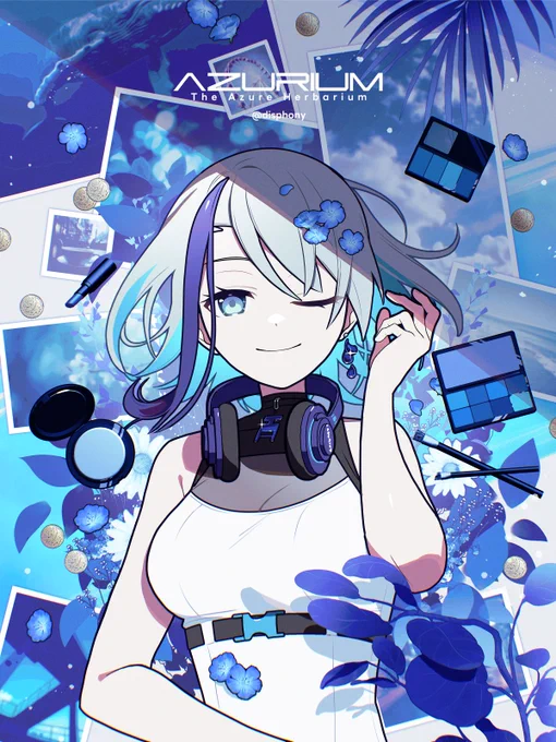 #あなたの癖を詰め込んだ最高の女性を見せてください 青くて綺麗めでお茶目でカッコよくて近未来でモード系が似合うお姉さん!
