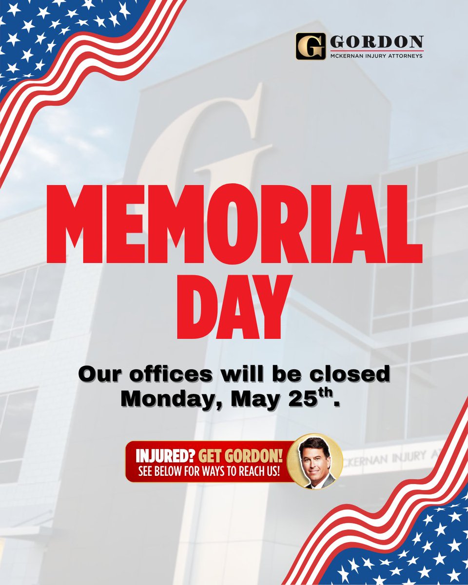 getGordon's tweet photo. Today, we honor and remember the brave men and women who made the ultimate sacrifice for our country. 🇺🇸

Our offices will be closed in observance of Memorial Day. Need to reach us? You still can! See below:

📞 Call us at 225-888-8888
📲 Text us at 844-769-0514
📧 Email us at getitdone@getgordon.com
