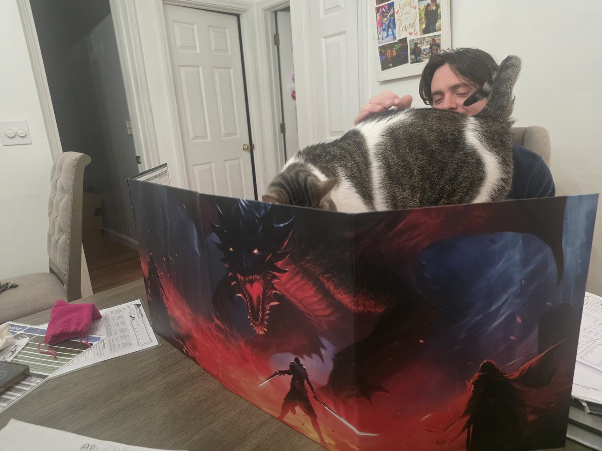 Emily_Enchanted's tweet photo. Jango wants to play DND 😂 https://t.co/GT222voYrb