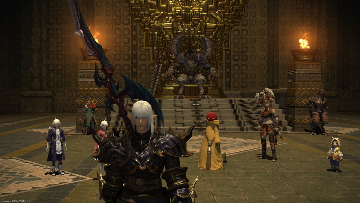 sagara212's tweet photo. ミスって着ぐるみ着たままストーリー開始してしまった
＃FF14 https://t.co/1tOXo6HxPo