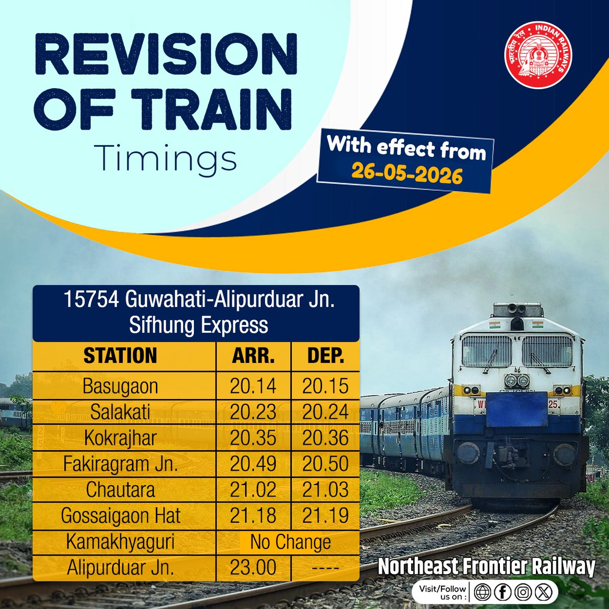 Northeast Frontier Railway tweet media