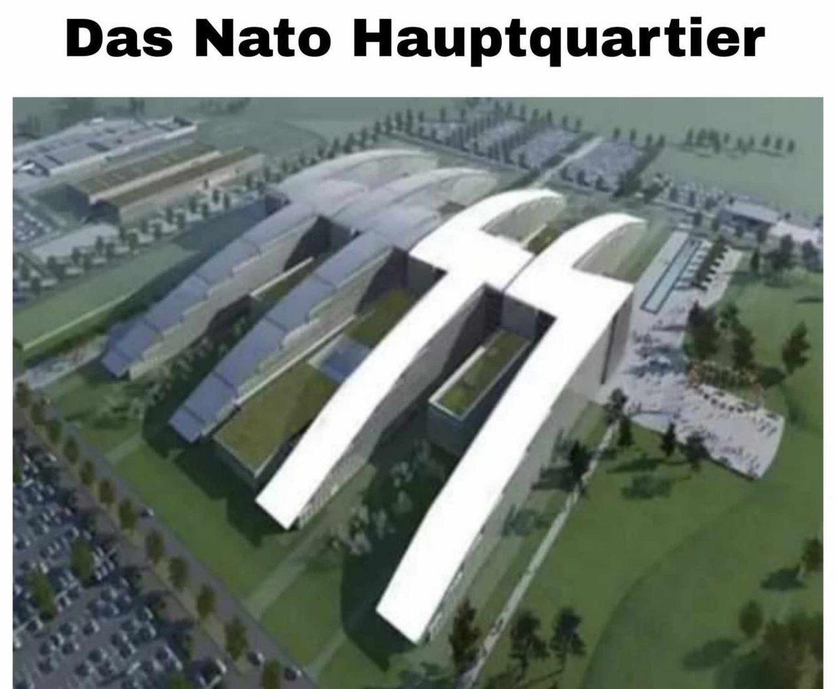 MariePichler101's tweet photo. FOLLOW THE FAMILIES 
REPTILIAN BLOODLINES 👽🐉 
#projectpaperclip
THE NAZIS NEVER LOST
The NATO HEADQUARTER IN BRUSSELS. The plan to destroy Europe, its culture, the white race and christianity. 👇👇(link) 
COMPLETE WORLD DOMINATION WAS THEIR GOAL. 
THE NAZI WORLD ORDER 
https://t.co/OpavCWNmeM