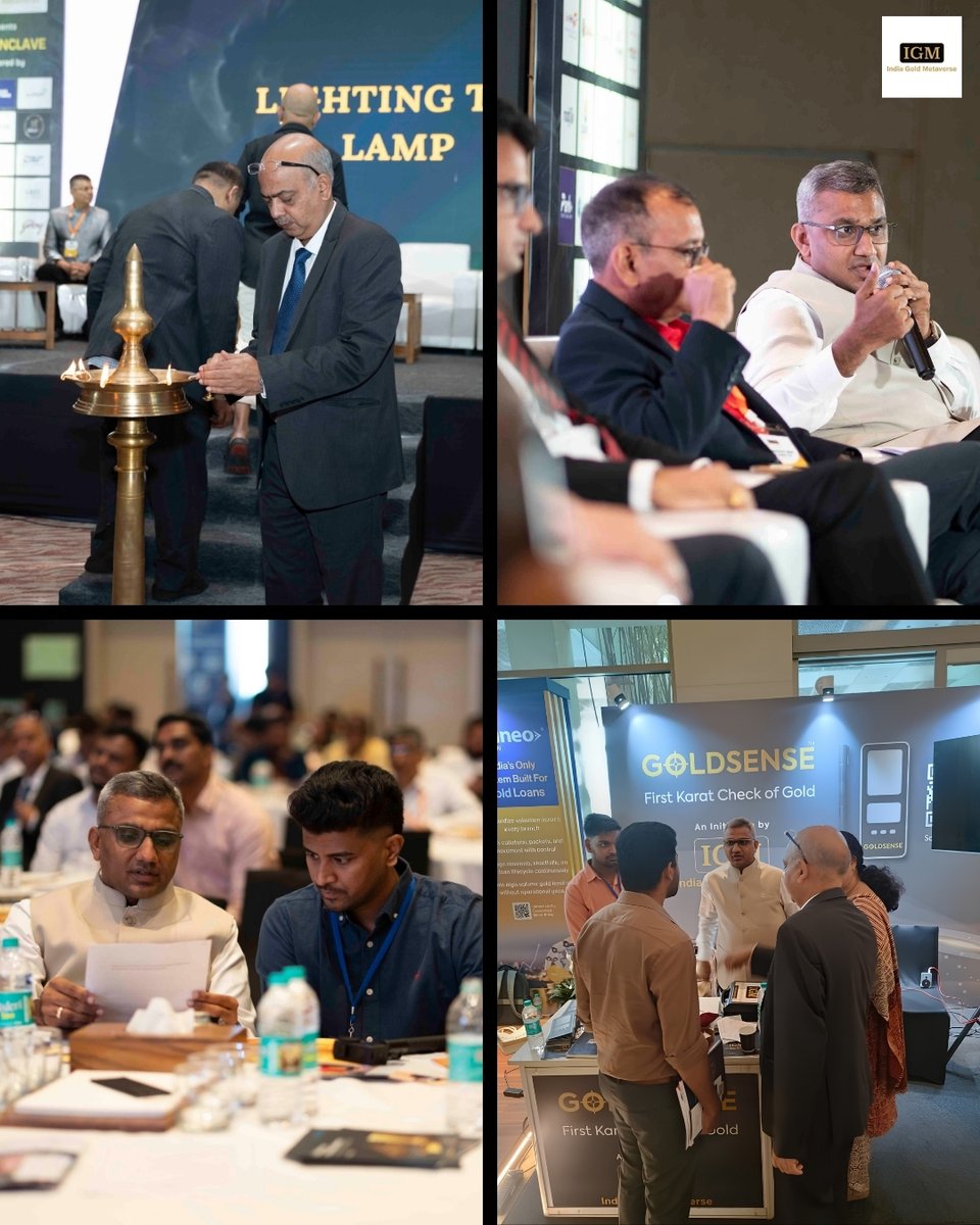 igm_official_'s tweet photo. 🏆 Team IGM proudly presented India's First Gold Loan – FinX Banking Conclave!

A landmark day showcasing GoldSense – our Digital Karatometer, celebrating innovation, precision &amp; trust in the gold industry. ✨

🌐 https://t.co/vbyAU5AtnR

#IGM #GoldSense #FinXConclave #GoldLoan https://t.co/oqNScHCcVE