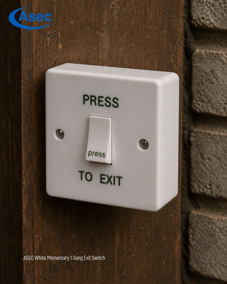AsecSecurity's tweet photo. Need a neat exit switch for your door setup? 🚪🔘

The Asec White Momentary 1 Gang Exit Switch is surface mounted and made for momentary action, with NO, NC and CN/O terminals.

Ask your locksmith about Asec.

https://t.co/gDZfjvqF6Y

#AskForAsec #Asec #Locksmiths #AccessControl https://t.co/cbglybxBap