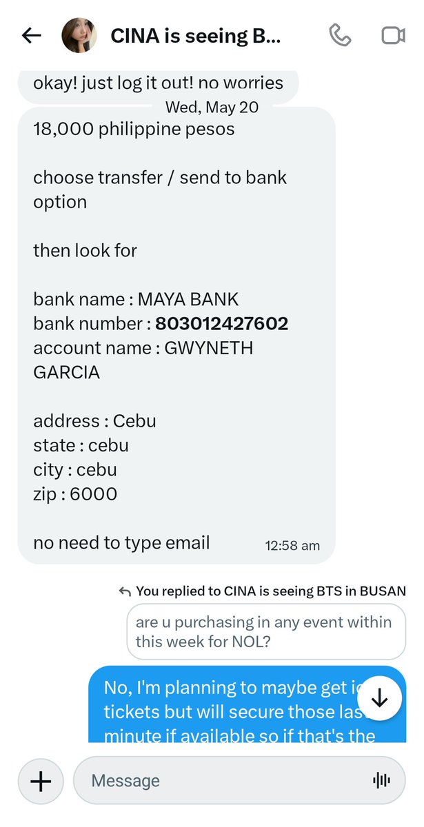 8n1inome's tweet photo. ‼️SCAMMER‼️

TG GROUP: https://t.co/LVgHUb4ShA

ALL ACCOUNTS ARE RUN BY 1 PERSON:
@xxmarmootaaxxx
@farrieezx_bckup
@matchaNpink (was farrieezx)
@cinnamorollllzx (NEW ACCOUNT)

ANG DAMI MO NAMANG PANGALAN ANGELA TAPOS GWYNETH NGAYON?? HAHAHAHAHAHAHA

#BTS_WORLDTOUR_ARIRANG_BULACAN https://t.co/aEWJZ6BgOn