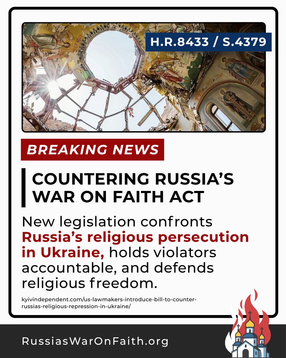 RUWarOnFaith's tweet photo. Russia’s war on faith in Ukraine is finally being addressed through new legislation. Help keep eyes on this and call your members of Congress now! #Ukraine #RussiasWarOnFaith https://t.co/qrQ9M1cEKf