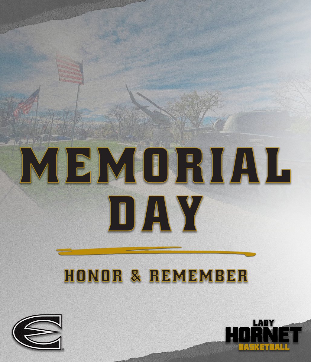 ESUHornetsWBB's tweet photo. Honoring the brave men and women who made the ultimate sacrifice for our freedom. 🇺🇸

The Lady Hornets remember and thank those who gave everything in service to our country. Their courage, sacrifice, and legacy will never be forgotten.

Wishing everyone a meaningful and reflective Memorial Day.