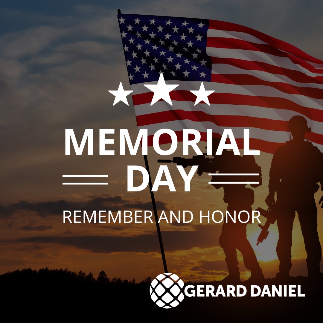 OneGerardDaniel's tweet photo. This Memorial Day, Gerard Daniel takes a moment to honor and remember those who made the ultimate sacrifice for our freedom. We reflect on their courage and dedication, and we are forever appreciative of their service and the legacy they leave behind. ⭐

#OneGerardDaniel https://t.co/M3e1oF3FvR