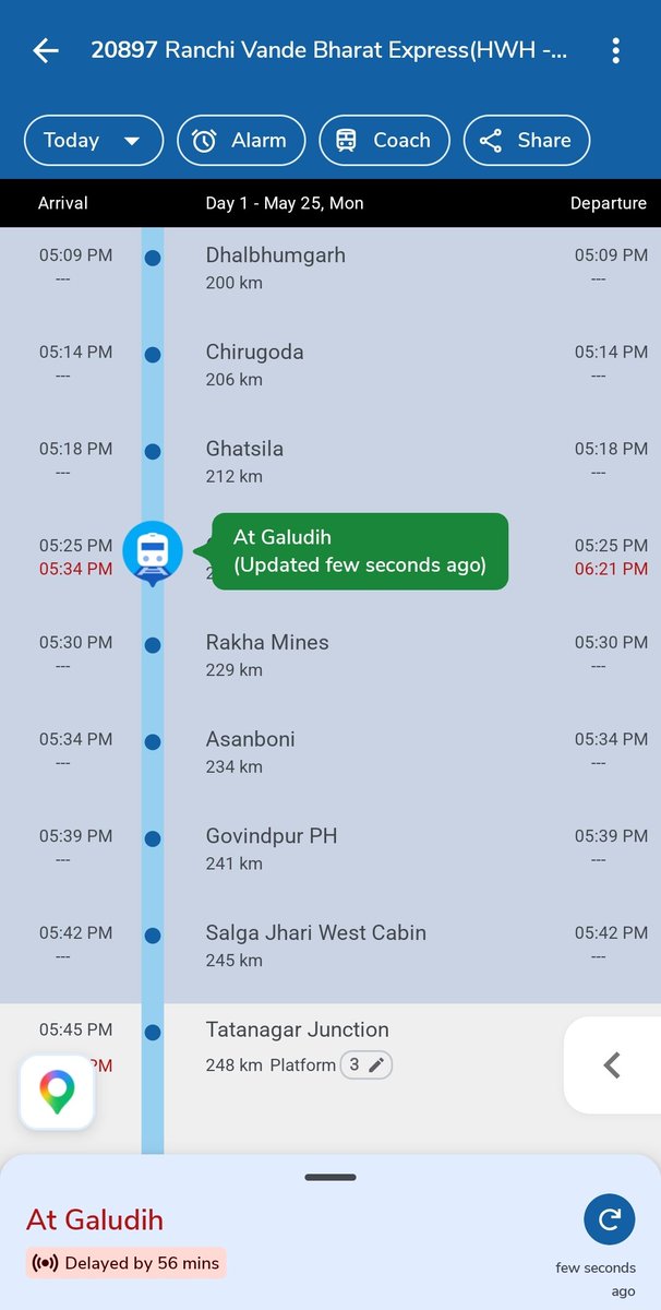 RailTatanagar's tweet photo. @kgprail why 20897 Howrah Ranchi #VandeBharat has been Detained at Galudih from 17:36 Hrs? It's been almost an hour now? What's the issue?
@RailMinIndia @serailwaykol https://t.co/sohya2k7U2