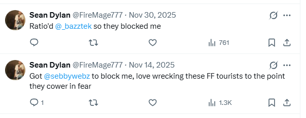 azir_mana's tweet photo. 10+yrs and dude's still like this...

He still gloats about getting blocked by others like a badge of honor but will not hesitate to do the same when his feelings get hurt https://t.co/RQJySMozg1