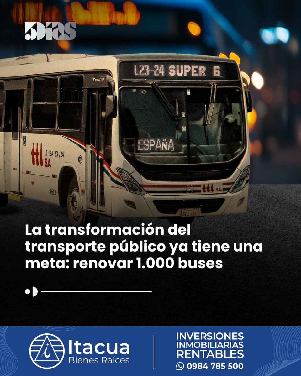 5DiasPy's tweet photo. La reforma del transporte público avanza con un nuevo esquema de financiamiento que busca viabilizar la renovación de la flota hasta 2028.
Más información en: https://t.co/s9piM6oeiu
#Transporte #MOPC #Paraguay #5dias https://t.co/krC0KzMem3
