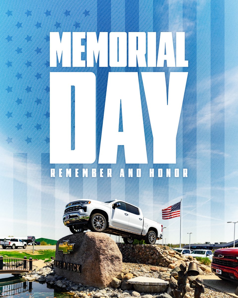 KarlAutoGroup's tweet photo. Wishing everyone a safe and meaningful Memorial Day as we pause to remember and honor.
*We are closed today. Regular business hours will resume tomorrow. https://t.co/T1VE9QkC4H