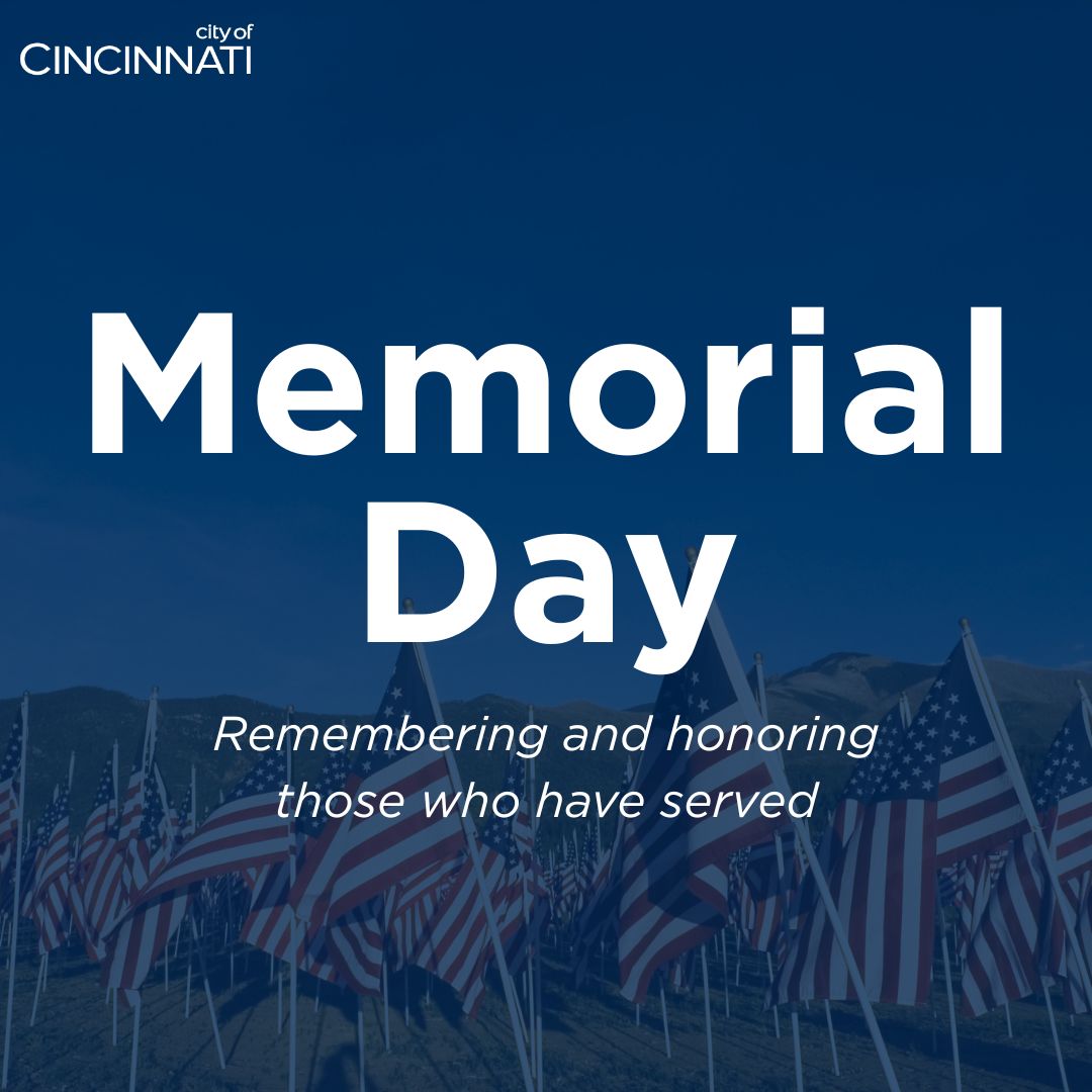 CityOfCincy's tweet photo. Remembering and honoring those who have served. 🇺🇸 

#MemorialDay https://t.co/qM0LoMqN4H