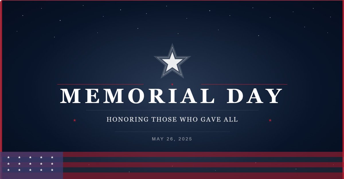 Bob4RE's tweet photo. On this Memorial Day, we honor those who gave everything — so we could have the freedom to build, to connect, and to dream.
To the fallen, and to the families they left behind.
We remember. 🇺🇸
#MemorialDay #HonorTheFallen https://t.co/hPy3X7RgPM